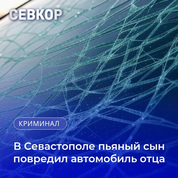28-летний местный житель, находясь в сильном алкогольном опьянении, разбил автомобиль своего 55-летнего отца.  Конфликт начался дома, когда отец вызвал полицию, чтобы утихомирить разбушевавшегося сына. Оскорблённый таким поступком, молодой человек пригрозил разбить отцовскую машину. Позже, после очередного употребления алкоголя, он осуществил угрозу — камнем разбил лобовое стекло и стекло передней двери иномарки. Стоимость ущерба составила 25 тысяч рублей.  Обнаружив повреждения, отец вновь обратился в полицию. Злоумышленник была задержан. В отношении него возбуждено уголовное дело по статье "умышленное повреждение чужого имущества". Он уже возместил ущерб и раскаялся.   Читайте Севкор
