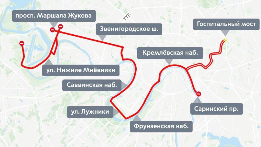 Напоминаем, что завтра перекроют улицы в центре Москвы из-за триатлона. В воскресенье с 6 утра и почти до полуночи будет закрыто движение на набережных и улицах в центре.