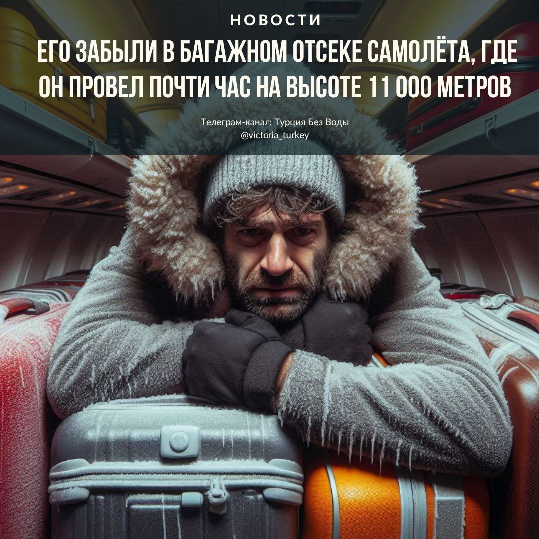 Мужчина летел в багажном отсеке самолёта при -25°C   #новоститурции    Необычный инцидент произошёл на рейсе Turkish Airlines из Стамбула в Афины. Сотрудник наземных служб Али Челиктен случайно оказался запертым в багажном отсеке и провёл там около часа на высоте 11 000 метров при температуре -25°C.     Коллеги не сразу заметили его пропажу, но после проверки камер выяснилось, что он остался внутри самолёта. Экипажу на борту передали сигнал, и рейс срочно развернули. Самолёт совершил аварийную посадку в Измире, где Челиктену немедленно оказали медицинскую помощь.     "Меня забыли в самолёте… Я ничего не мог сделать, кроме как плакать", — рассказал он после спасения. Сейчас мужчина проходит лечение и получает психологическую поддержку. Сообщается, что его тело сильно пострадало от холода. Примерно через 3,5 часа медицинского вмешательства у него восстановилась функция обеих ног, но только частично.    Этот случай вызвал волну обсуждений в соцсетях и вопросы к авиакомпании о безопасности персонала.