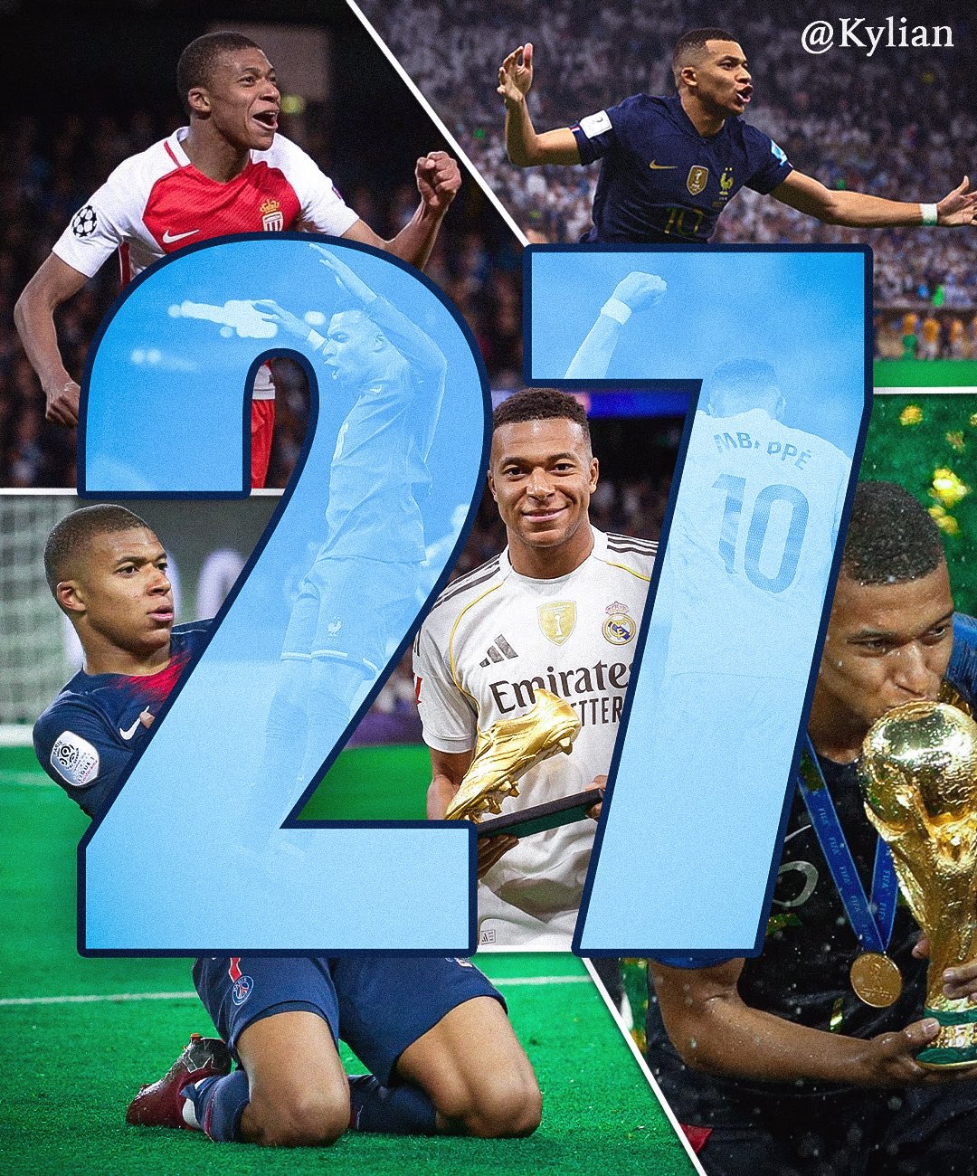 Лидеру Реала и сборной Франции Килиану Мбаппе сегодня исполняется 27 лет К этому возрасту один из главных талантов современности подходит с космической статистикой  558 матчей  417 голов  177 ассистов  20 титулов