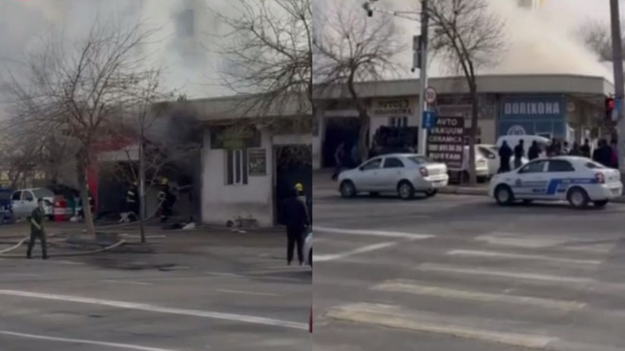 На Чиланзаре произошел пожар в автосервисе видео repost uz vzriva ne bilo govoryat Подписывайтесь на Repost