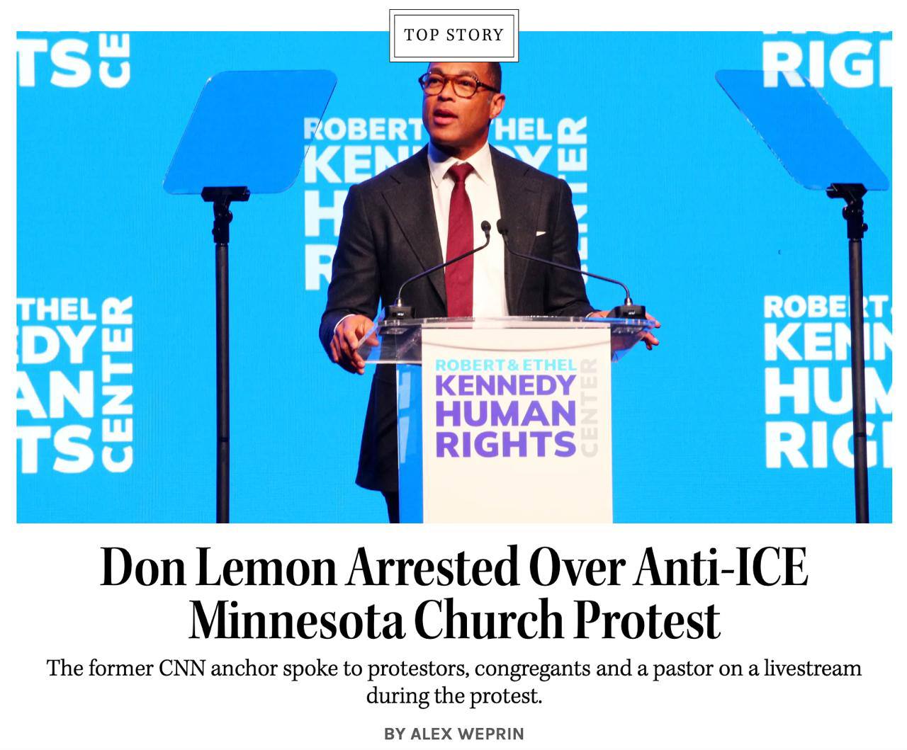 Правоохранительные органы США задержали бывшего ведущего CNN во время церемонии награждения в Лос Анджелесе Дон Лемон ранее вел репортажи из Миннесоты где рассказывал о работе ICE и о том что это не совсем хорошая работа Теперь СМИ обеспокоены что власти наступают на первую поправку к Конституции НАШИ РЕСУРСЫ Telegram Tik tok YouTube RUTUBE
