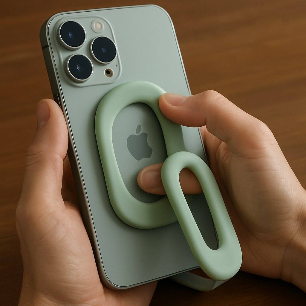 Apple представила новый ограниченный выпуск MagSafe грипа для iPhone разработанный с учетом доступности Грип Hikawa Phone Grip Stand созданный в сотрудничестве с художницей и дизайнером Бейли Хикава стоит 69 95 и уже доступен в Apple Store Он выполнен из мягкого силикона и магнитно крепится к iPhone функционируя как грип и подставка в горизонтальном и вертикальном положении Дизайн аксессуара учитывает мнения людей с ограниченными возможностями чтобы облегчить удержание и использование телефона Apple подчеркивает что этот продукт отмечает 40 летие работы компании в области доступности и это уже второй аксессуар выпущенный в партнерстве за последние две недели PRO AI OFFICIAL