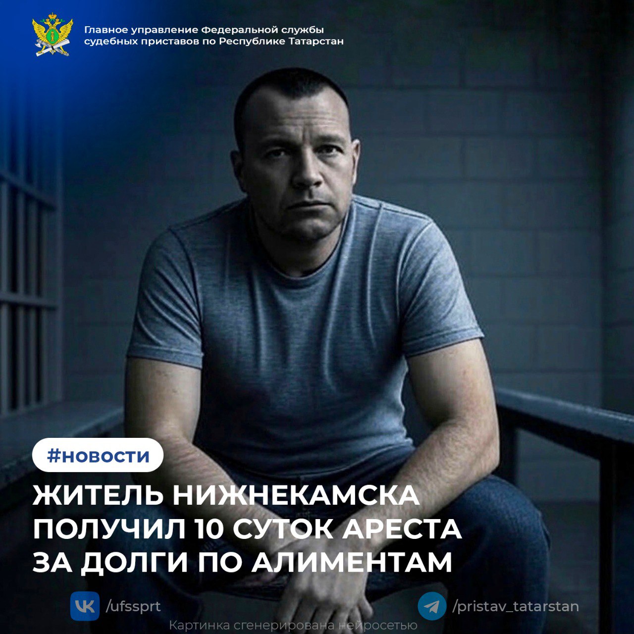 Житель Нижнекамска получил 10 суток ареста за долги по алиментам 31-летний житель Нижнекамска приговорен к 10 суткам административного ареста за неуплату алиментов на свою 9-летнюю дочь. Суть дела: - Мужчина обязан был выплачивать ¼ дохода ежемесячно, но уклонялся от исполнения решения суда. - Задолженность превысила 310 000 рублей. - Судебные приставы возбудили исполнительное производство и составили административный протокол ч. 1 ст. 5.35.1 КоАП РФ . - Мировой судья назначил наказание в виде 10 суток ареста. Сейчас должник отбывает наказание в спецприемнике. После освобождения алиментные обязательства сохранятся. Если выплаты не возобновятся, его могут привлечь к уголовной ответственности ч. 1 ст. 157 УК РФ . Уклонение от алиментов — серьезное правонарушение! Родители, помните о своих обязанностях перед детьми. 1 2 3 4 5 6 7