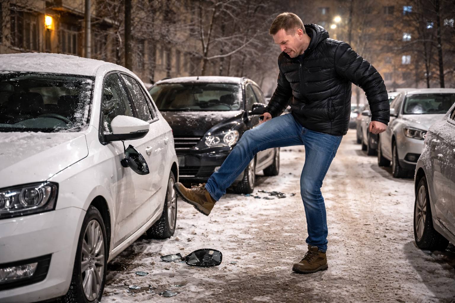 Вспыльчивый мужчина разбил три иномарки после ссоры с женой в Петербурге 40 летний житель Новгородской области обвиняется в умышленном повреждении чужого имущества из хулиганских побуждений Причиненный владельцам машин материальный ущерб превысил 111 тысяч рублей Мужчина серьезно поссорился с женой и не справившись с эмоциями вышел из дома Там он направил свой гнев на припаркованные у дома иномарки Обвиняемый подошел к автомобилям Skoda Volkswagen и Renault и начал ногой бить по боковым зеркалам Позже на следствии он объяснил свои действия эмоциональным срывом после семейного конфликта TodaySPb   Новости GradSPb   Места СПб