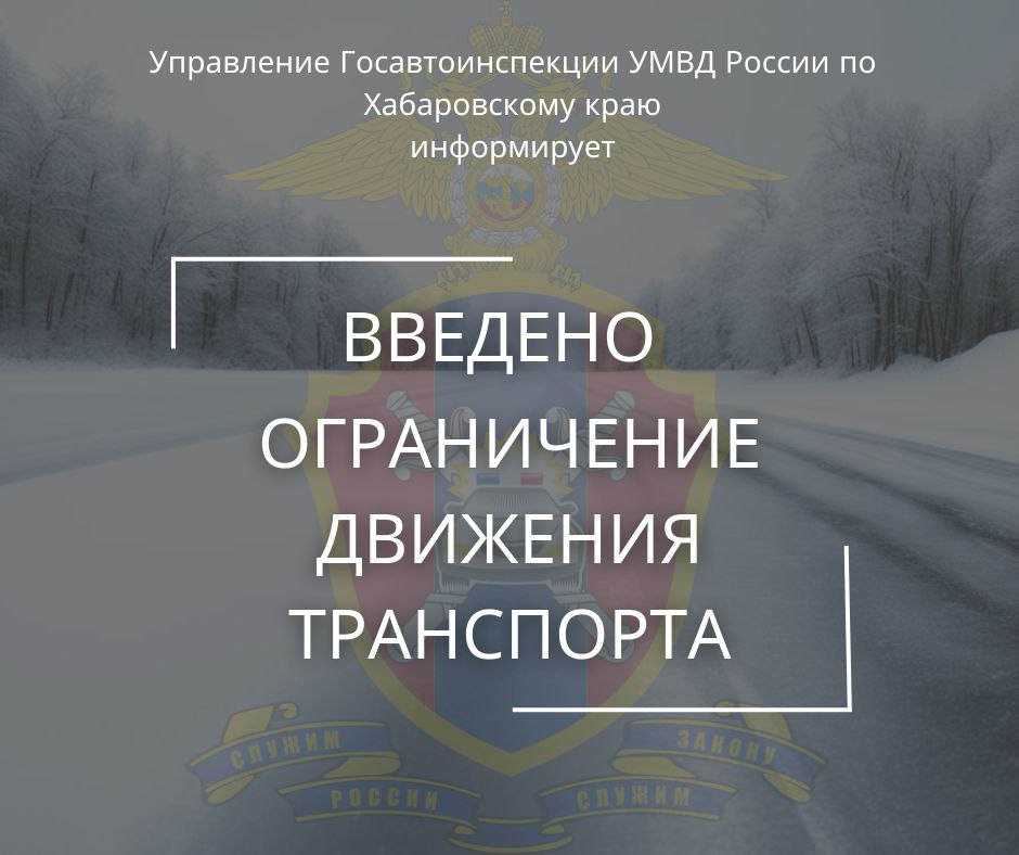 В Хабаровском крае из-за непогоды прекращено движение автобусов   С 7:00 ограничено движение на региональных автомобильных дорогах «Советская Гавань - Ванино», «подъезд к поселку Монгохто» и на автодороге федерального значения «Хабаровск - Лидога - Ванино»  420-533 км .  Также с 8:00 прекращено движение автобусов по федеральной трассе Р-297 «Чита - Невер - Свободный - Архара - Биробиджан - Хабаровск».    Подписаться -