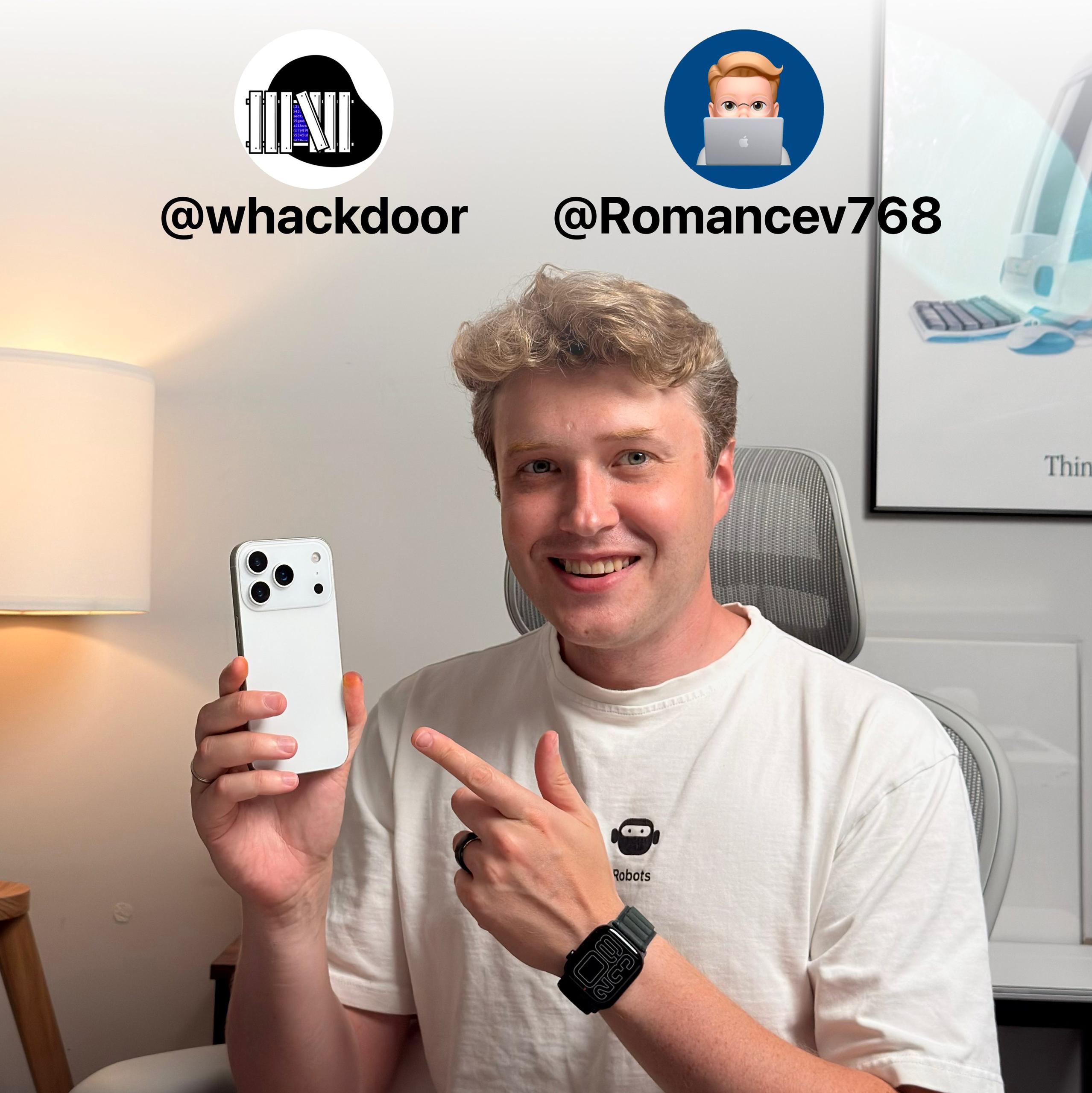 Получи iPhone 17 Pro Max одним из первых его показали официально и мы сделаем предзаказ этого приза уже в четверг 23 сентября подведем итоги и отправим новенький 17 Pro Max в новом цвете случайному подписчику Romancev768 и whackdoor От нас Один из первых iPhone в России От вас подписка на Romancev768 и Whackdoor Если кнопка Участвовать зависла не переживайте сервер справится со всеми заявками Результаты будут опубликованы 28 сентября в 18 00 в этом посте Доставка в зоне работы СДЭК за наш счет