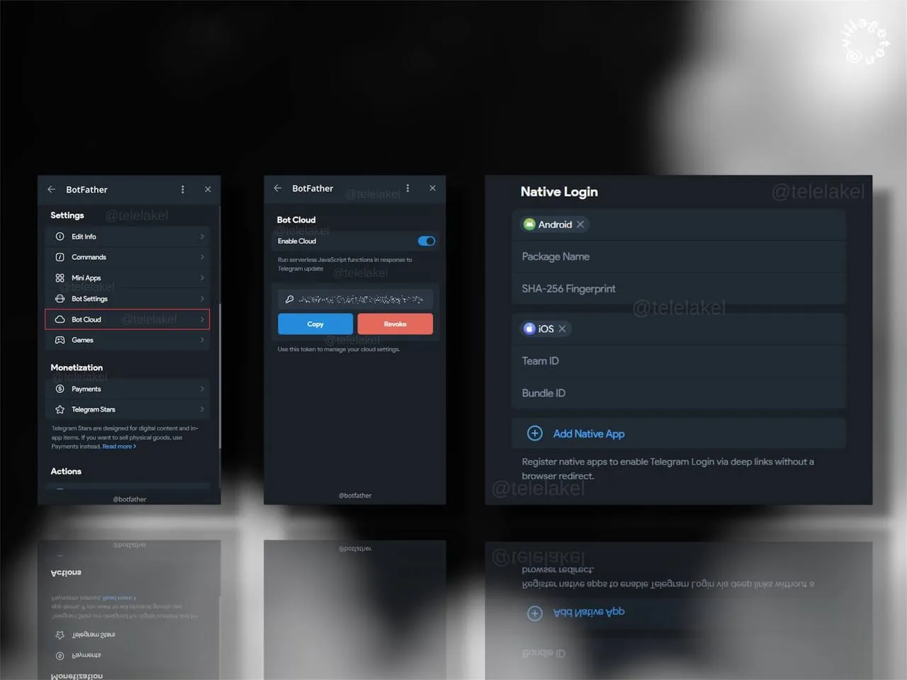 Восстание машин всё ближе на тестовом сервере в BotFather появилась новая фича Bot Cloud Enable Cloud При активации генерируется специальный токен Bot Cloud формата app10000 По сути это полноценный serverless внутри Telegram разработчики смогут запускать JavaScript функции прямо на инфраструктуре мессенджера Боту больше не нужен отдельный сервер VPS вебхуки или long polling код будет выполняться автоматически на стороне Telegram при входящих обновлениях Это заметно упрощает разработку и поддержку особенно для простых ботов Также BotFather теперь позволяет регистрировать нативные приложения через вкладку Login Widget с авторизацией в Telegram по deep ссылкам без лишних редиректов в браузер villageton