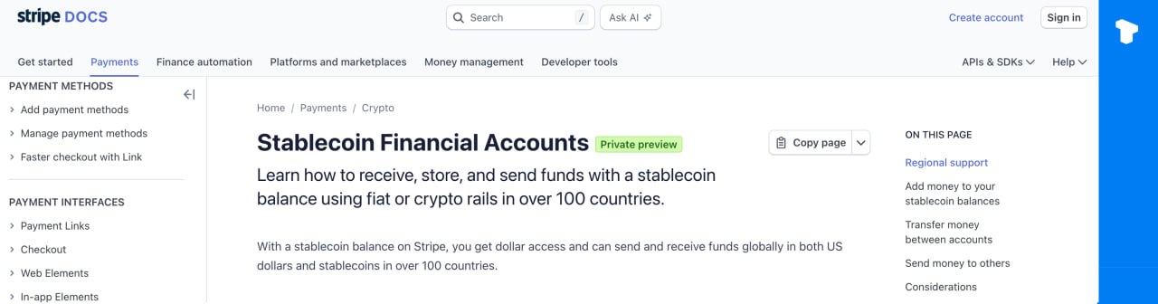 Stripe запустила счета стейблкоинов в более чем 100 странах, поддерживая USDC и USDB с приобретенной платформы Bridge . Теперь пользователи могут: Хранить средства в стейблкоинах, обеспеченных долларом. Отправлять и получать переводы. Использовать счет как альтернативу фиатному банку Телеграм Х Сообщество Источник