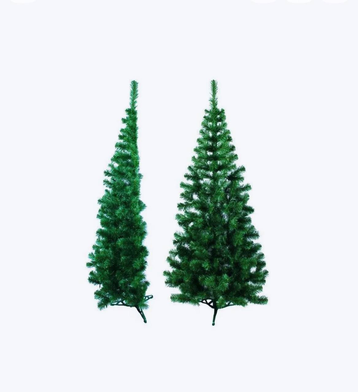 Половинки ёлок появились на маркетплейсах их ставят вплотную к стене чтобы экономить место Цена от 7 до 16 тысяч рублей Спереди это обычная пышная ель а сбоку видно что у дерева только половина