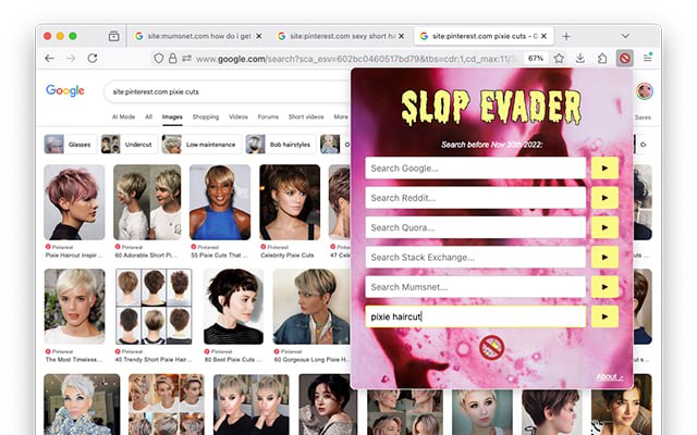 Расширение Slop Evader вернет 2022 год Австралийская художница и инженер Тега Брейн выпустила расширение Slop Evader для Firefox и Chrome которое показывает только тот контент который был создан до 30 ноября 2022 года Это позволяет гарантированно избежать нейросетевого мусора и сгенерированных медиа Slop Evader поддерживает семь онлайн площадок включая YouTube и Reddit контент ограничивается при помощи фильтров от Google Разработчик предупреждает что это позволяет получать более чистую выдачу но при этом в ней не будет абсолютно ничего новее 2022 года включая новости В будущем Тега планирует перейти на DuckDuckGo и расширить список поддерживаемых ресурсов Мой Компьютер