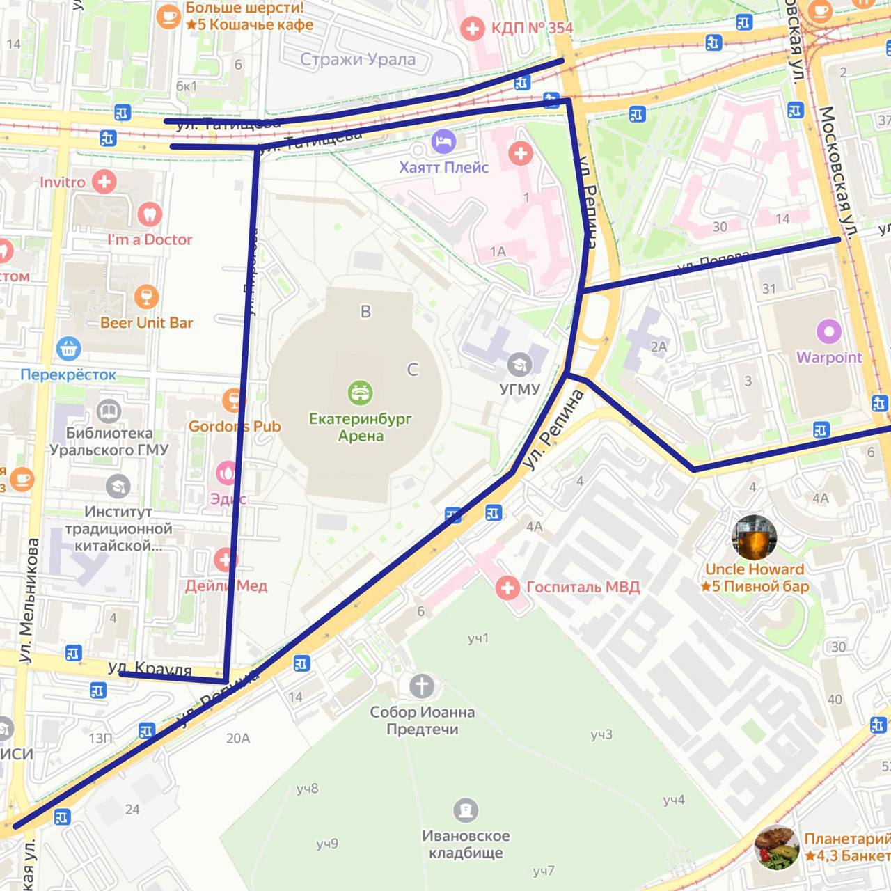  В центре Екатеринбурга ограничили движение из-за проведения эстафеты «Весна Победы» До 15:00 автомобилисты не смогут проехать по улице Пирогова от Репина до Татищева. Также перекрыты участки улиц Крауля, Малышева и Попова. Ограничения движения у стадиона «Екатеринбург Арена» и парковок в районах Пирогова — Ключевская — Крылова — Татищева и Крылова — Крауля — Пирогова — Анри Барбюса продлятся до 14:30. Кроме того, до 14:00 действует запрет на продажу алкоголя в районе улиц Репина, Крауля и Татищева. Фото: It’sMyCity Новости Екб тут