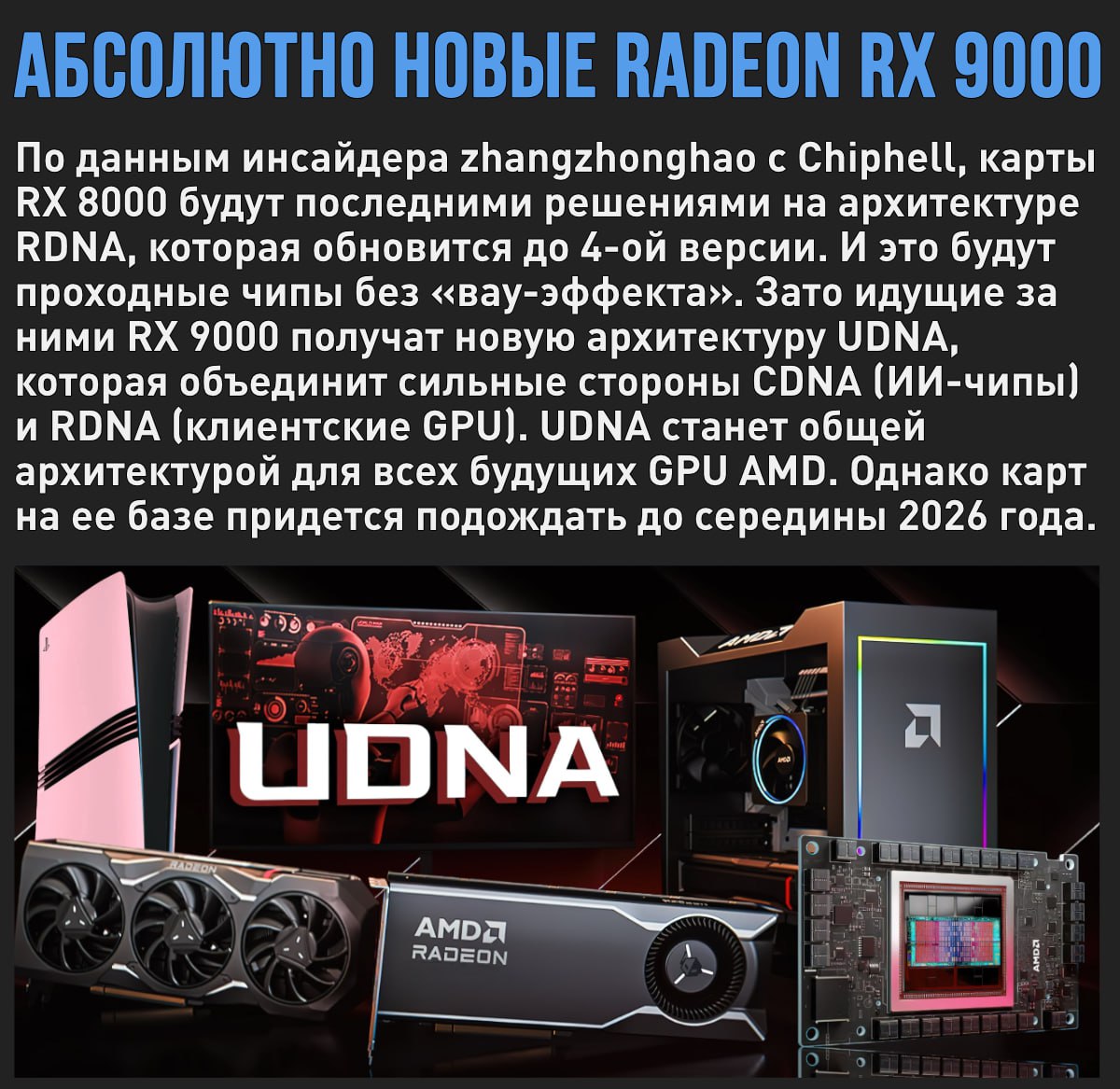 AMD готовит общую архитектуру UDNA для всех своих GPU. Ждем в 2026 году вместе с Radeon RX 9000  Мой Компьютер