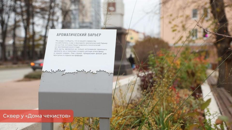 Ароматический барьер появился в сквере у Дома чекистов Это сооружение из кустов которое будет приятно пахнуть и создавать особую атмосферу круглый год В сквере также поставили новые скамейки урны и указатели проложили плиточные дорожки установили бордюры и декоративные бетонные шары Вдоль них уложили новый газон и сделали новый тротуар Для освещения в сквере поставили современные светильники и разместили декоративный объект в виде подвесного кольца   Подпишись на КП Пермь Мы в Max