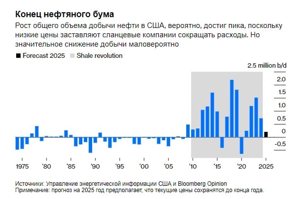 МНЕНИЕ: Добыча нефти в США достигла пика. Но не ждите быстрого спада — Хавьер Блас, обозреватель Bloomberg Opinion Читать далее