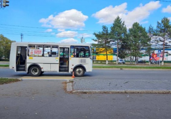 В Биробиджане пассажирский автобус ПАЗ проехал на желтый запрещающий сигнал светофора И сбил ребенка на зебре