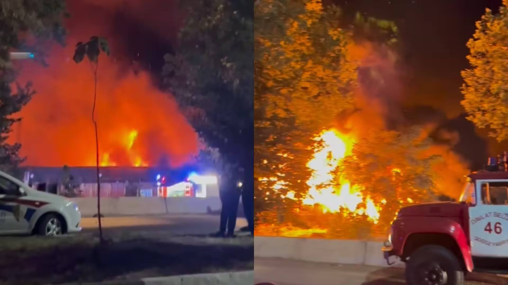 На рынке «Уч Кахрамон» произошёл крупный пожар — видео  Пожар на рынке в Ташкентском районе тушили почти 2,5 часа, в ликвидации огня участвовали 10 пожарно-спасательных экипажей.