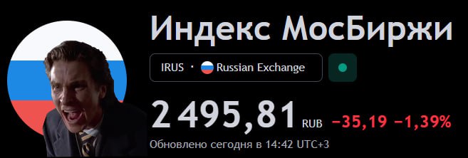 Индекс Мосбиржи опустился ниже отметки 2 500 пунктов