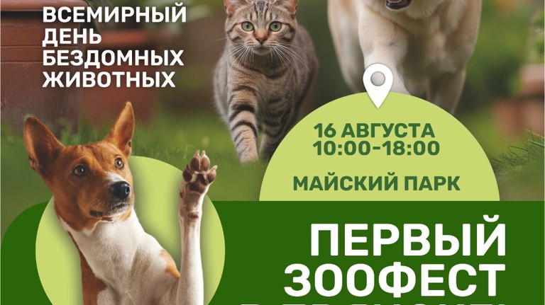 В Майском парке Брянска пройдет «Зоофест» Он состоится в честь Международного дня бездомных животных. ƃℾ подписаться прислать новость