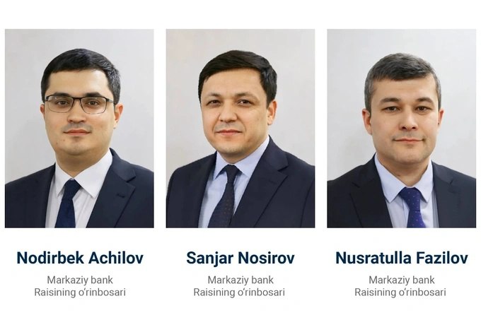 Руководители трех департаментов ЦБ стали заместителями главы регулятора Нодирбек Ачилов до этого заведовал монетарными операциями Санжар Носиров возглавлял Департамент методологии регулирования деятельности кредитных организаций а Нусратулла Фазилов Департамент пруденциального надзора банков Два предыдущих зампреда ЦБ Содир Мелибаев и Аюбхон Камалов покинули должности из за перехода на другую работу Аюбхон Камалов был назначен новым хокимом Намангана вместо Анвара Отаходжаева ранее арестованного за взятку   www spot uz ru 2025 10 29 cbu deputies Telegram Instagram YouTube