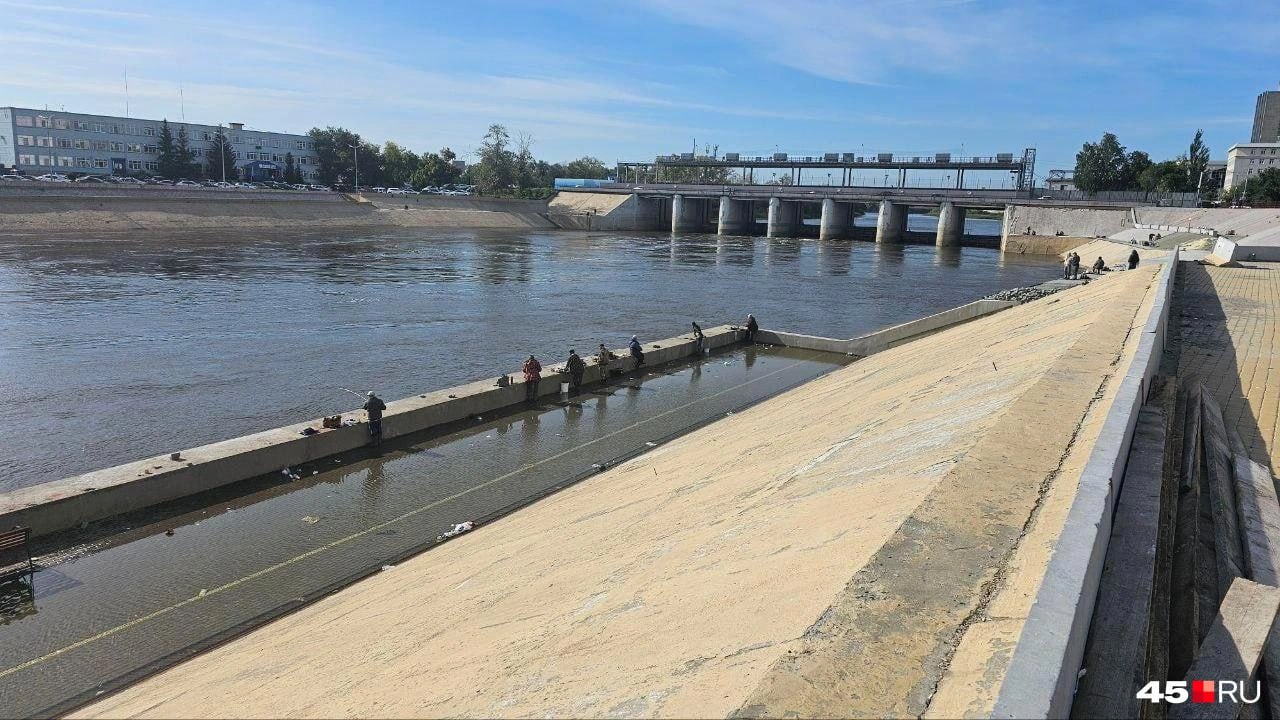 В Кургане возле филармонии подтопило нижний ярус набережной, передает корреспондент  .  В воскресенье информация о выходе воды появилась в городских пабликах в социальных сетях. На набережной рыбаки в разговоре с нашим корреспондентом предположили, что это произошло в ночь с субботы на воскресенье.  Мы посмотрели, какая обстановка на других участках. Прошлись по всей набережной до пляжа «Бабьи пески», подтопленных участков больше не увидели.    Редакция   отправила в администрацию города запрос, чтобы узнать, как будут устранять последствия от неожиданно пришедшей воды. Как получим ответ, сразу его опубликуем.