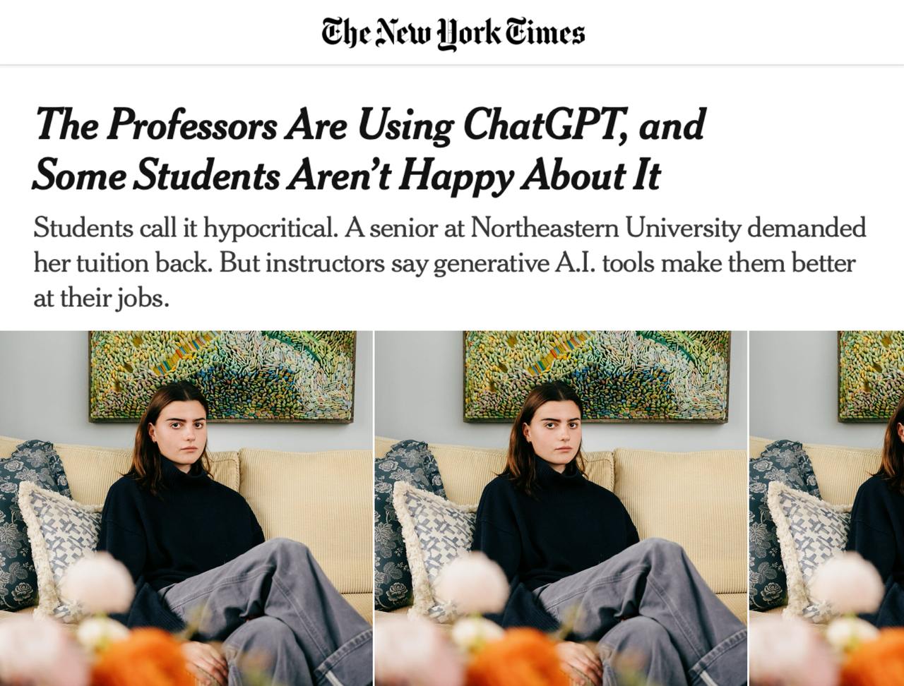 Преподаватели вузов в США всё активнее используют ChatGPT - студенты требуют возврата денег за обучение В США преподаватели всё чаще прибегают к помощи ИИ при подготовке лекций и проверке работ. Например, некоторые профессора создают учебные материалы и презентации с помощью ChatGPT, экономя время и силы. По последним опросам, около 18% преподавателей регулярно используют ИИ-инструменты - и эта цифра растёт. Однако студенты недовольны: они платят большие деньги за образование и хотят получать качественные знания от живых преподавателей, а не от алгоритмов. Преподаватели оправдываются: нагрузка огромная, и ИИ помогает справляться с объёмом работы, позволяя уделять больше времени студентам. Но многие студенты видят в этом лицемерие - ведь им самим запрещают списывать с ИИ. Вопрос остаётся открытым: списывать у ChatGPT плохо, а проверять и готовить материалы с его помощью - нормально? Что думаете вы?