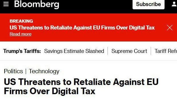 США пригрозили ЕС ответными мерами из за налогов на американские IT компании Конфликт между США и ЕС обострился из за планов Брюсселя ввести налоги на Google Meta Amazon и Apple передает ArbatMedia Вашингтон расценил действия Евросоюза как дискриминационные и пригрозил ответными мерами Власти США не исключают введения сборов или ограничений в отношении ряда европейских компаний включая Accenture Siemens Spotify SAP и DHL Поводом для разногласий стали предложения ЕС по введению цифровых налогов и новых правил регулирования которые по мнению американской стороны создают препятствия для свободной торговли и наносят ущерб конкурентоспособности американских корпораций В США считают что подобные инициативы направлены исключительно против технологических гигантов из Штатов и нарушают принципы справедливой конкуренции Прислать новость