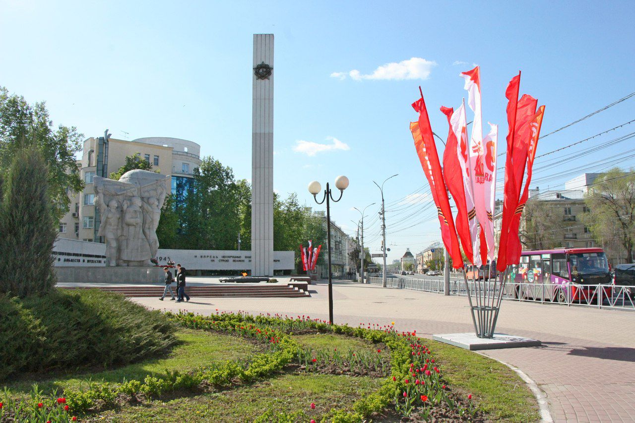Рязань украсили к Дню Победы.
