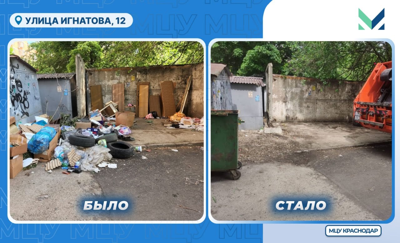 В соцсетях увидели просьбу об уборке рядом с мусорными баками на улице Игнатова, 12 Специалисты департамента городского хозяйства и ТЭК направили заявку в АО «Мусороуборочная компания», и территорию зачистили 
