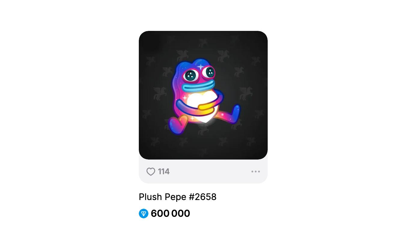 Самый дорогой подарок Plush Pepe в Telegram выставили на продажу по цене элитной московской квартиры за 114 7 млн 600 тыс TON Это модель Cozy Galaxy investingcorp