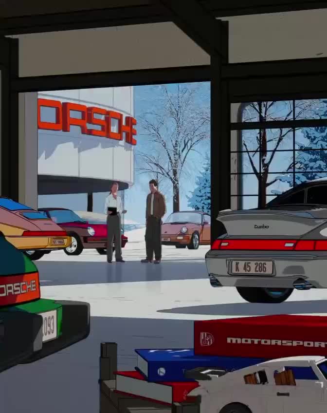 Porsche представляет рождественский мультфильм с ручной анимацией и пасхалками
