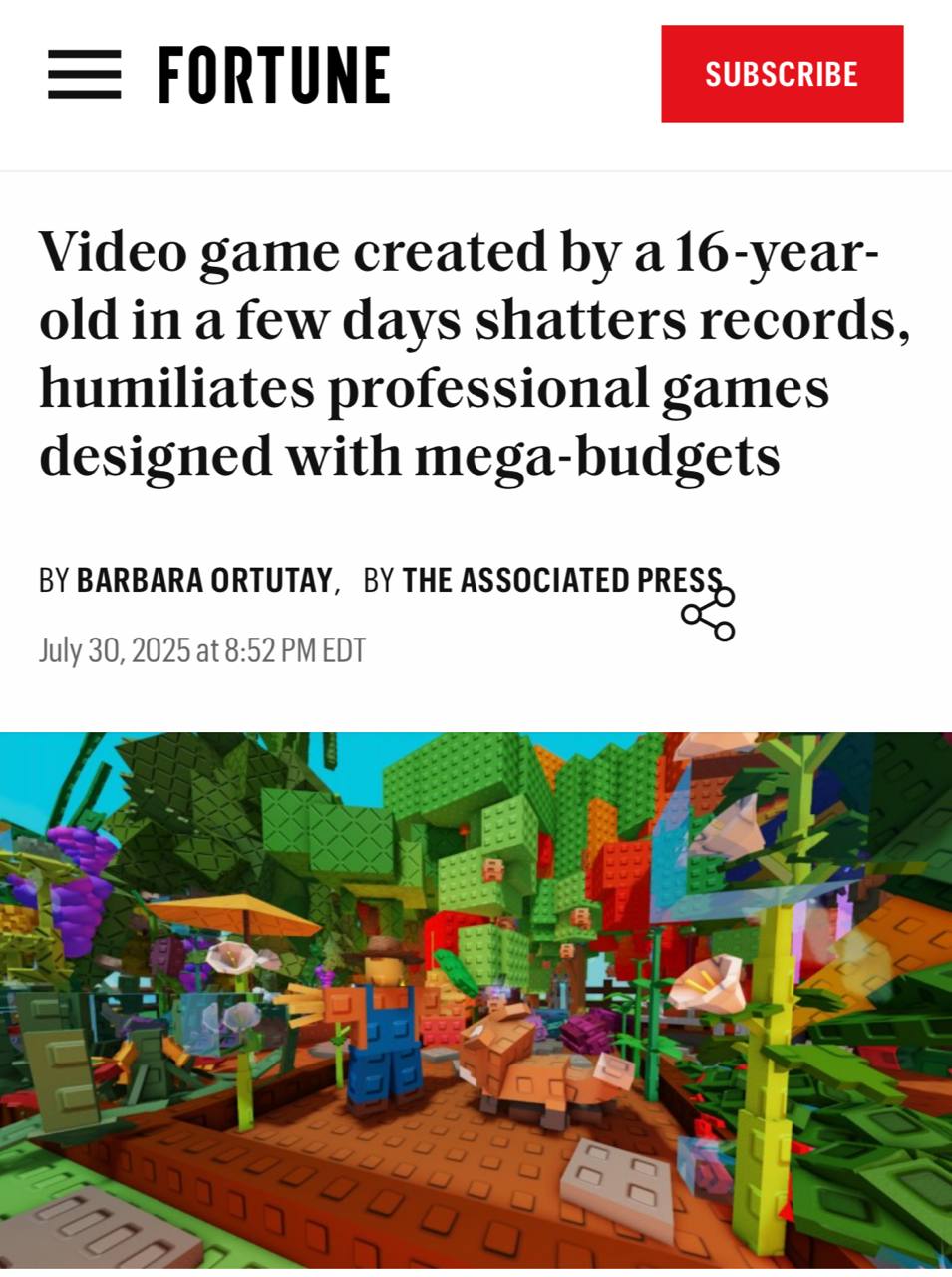 16-летний школьник заработал больше миллиарда рублей на Roblox — за три дня он слепил симулятор фермы, и игра взлетела. Grow a Garden набрала 21,6 млн игроков — это больше, чем у Fortnite, Dota 2 и CS2 вместе. Люди выращивают овощи, торгуют и общаются. Новозеландская студия уже выкупила проект, но малой грамотно оставил за собой 50% прав. Белая темка на лето стрельнула. 1337