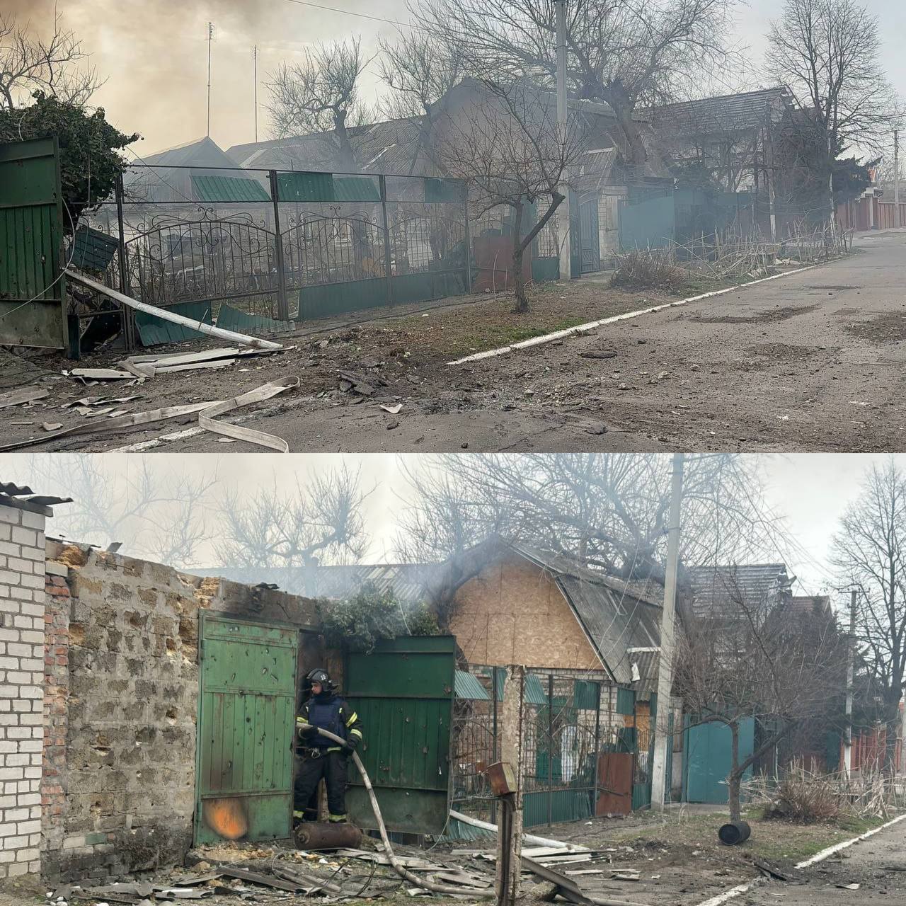 Спасатели МЧС ликвидировали пожар в гараже  В Новой Каховке горел гараж на 20 квадратных метрах. Погибших и пострадавших нет. На месте работали четыре специалиста МЧС. Возгорание произошло в результате вражеского обстрела.