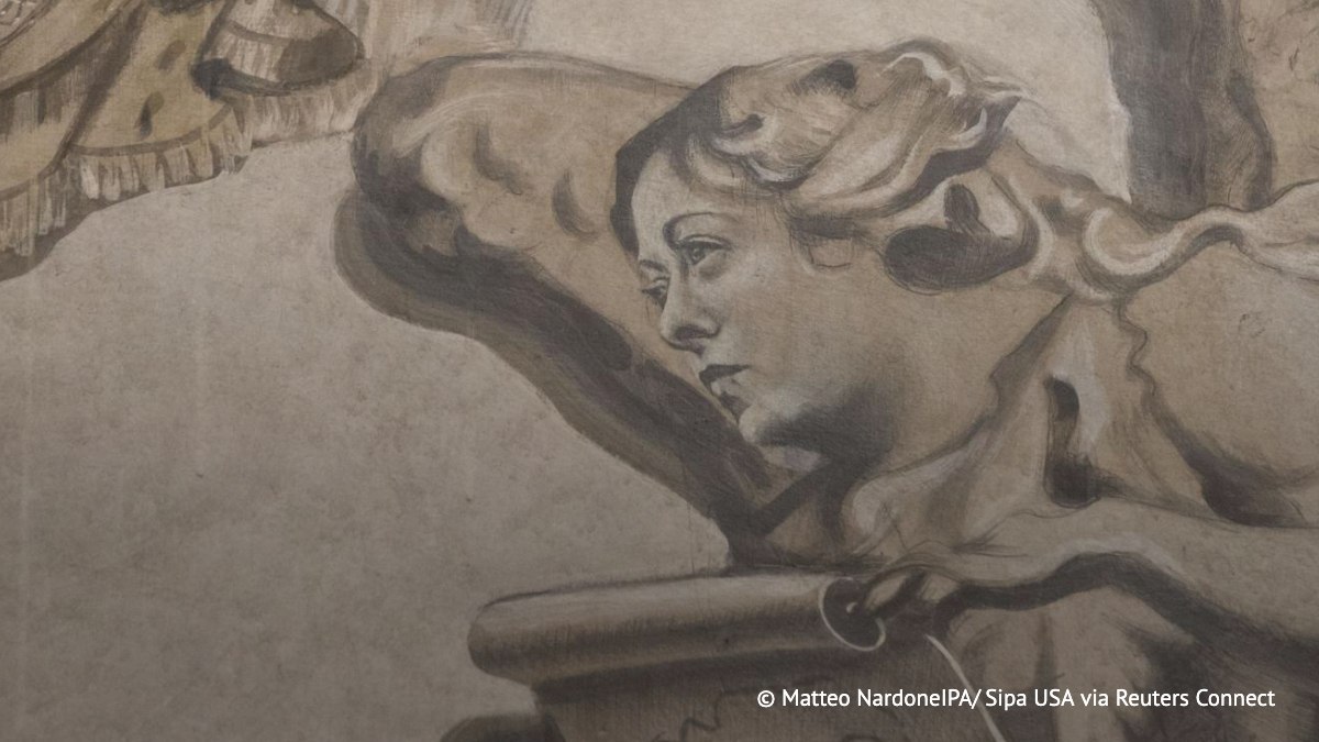 В римской церкви Сан Лоренцо ин Лучина после реставрации обнаружили ангела с лицом напоминающим действующего премьера Италии Мелони сообщает La Repubblica Фото ТАСС Telegram MAX Читать эксклюзив