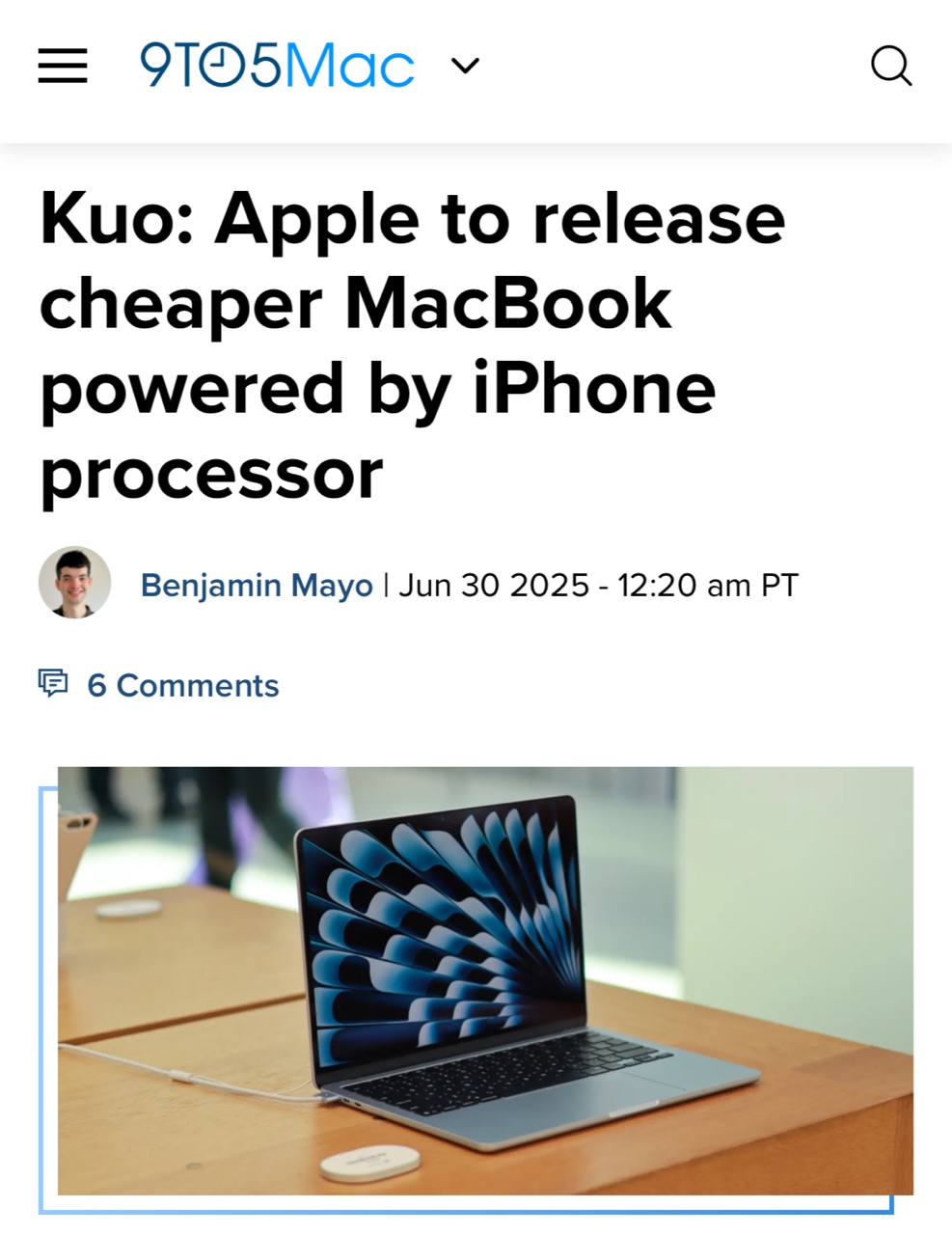 Apple выкатит ДОСТУПНЫЙ MacBook — у него будет процессор из iPhone 16 Pro. По словам аналитика Минг-Чи Куо, совсем скоро Apple запустит массовое производство MacBook на базе A18 Pro. Ноут будет стоить намного дешевле $1000. Так компания хочет поднять продажи MacBook. Готовим кошельки? Техно