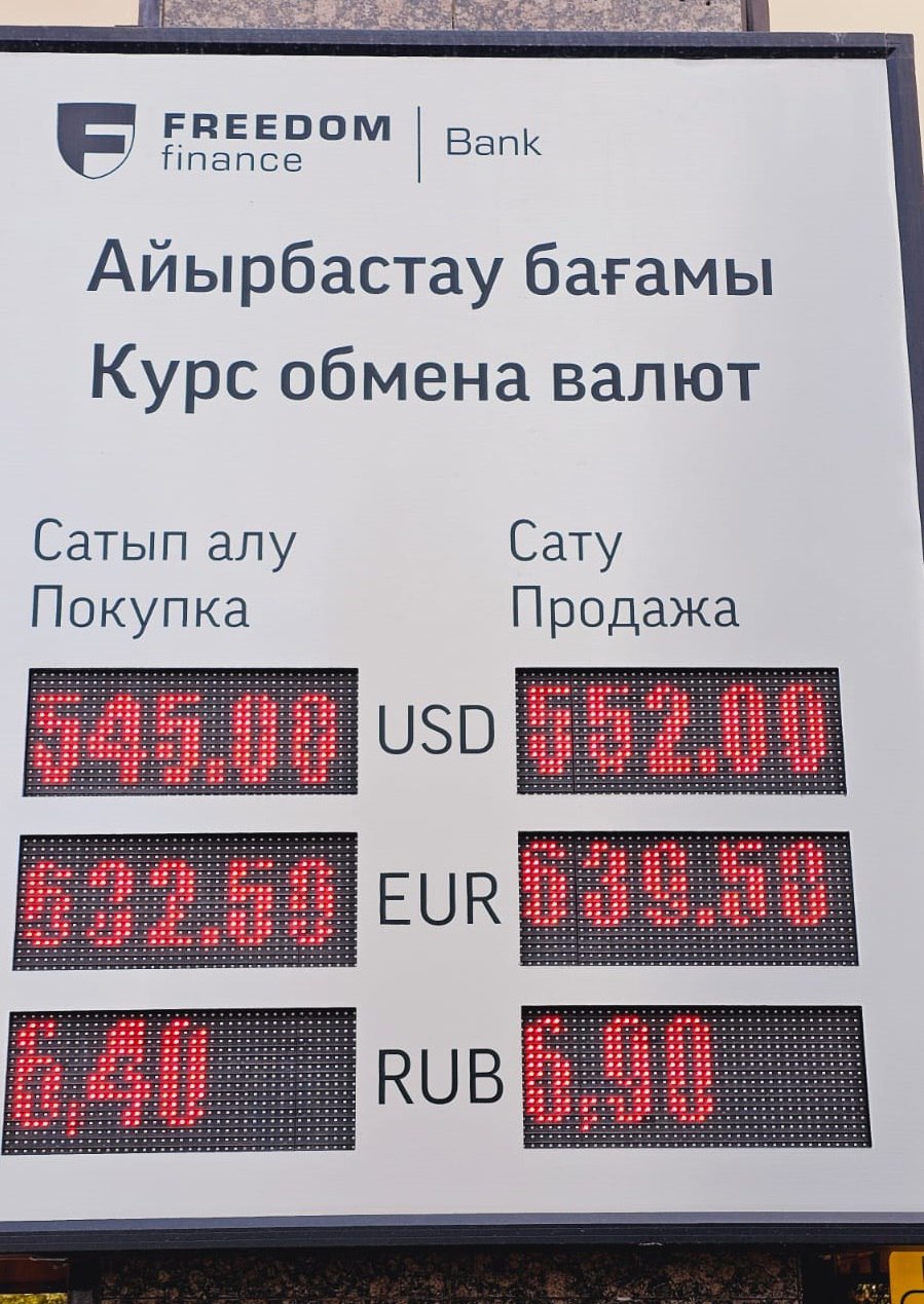 Курс доллара в обменниках Казахстана превысил отметку в 550 тенге В некоторых обменниках инвалюту продают за 552 тенге. Официальный курс, установленный Нацбанком на сегодня, составляет 542,03.