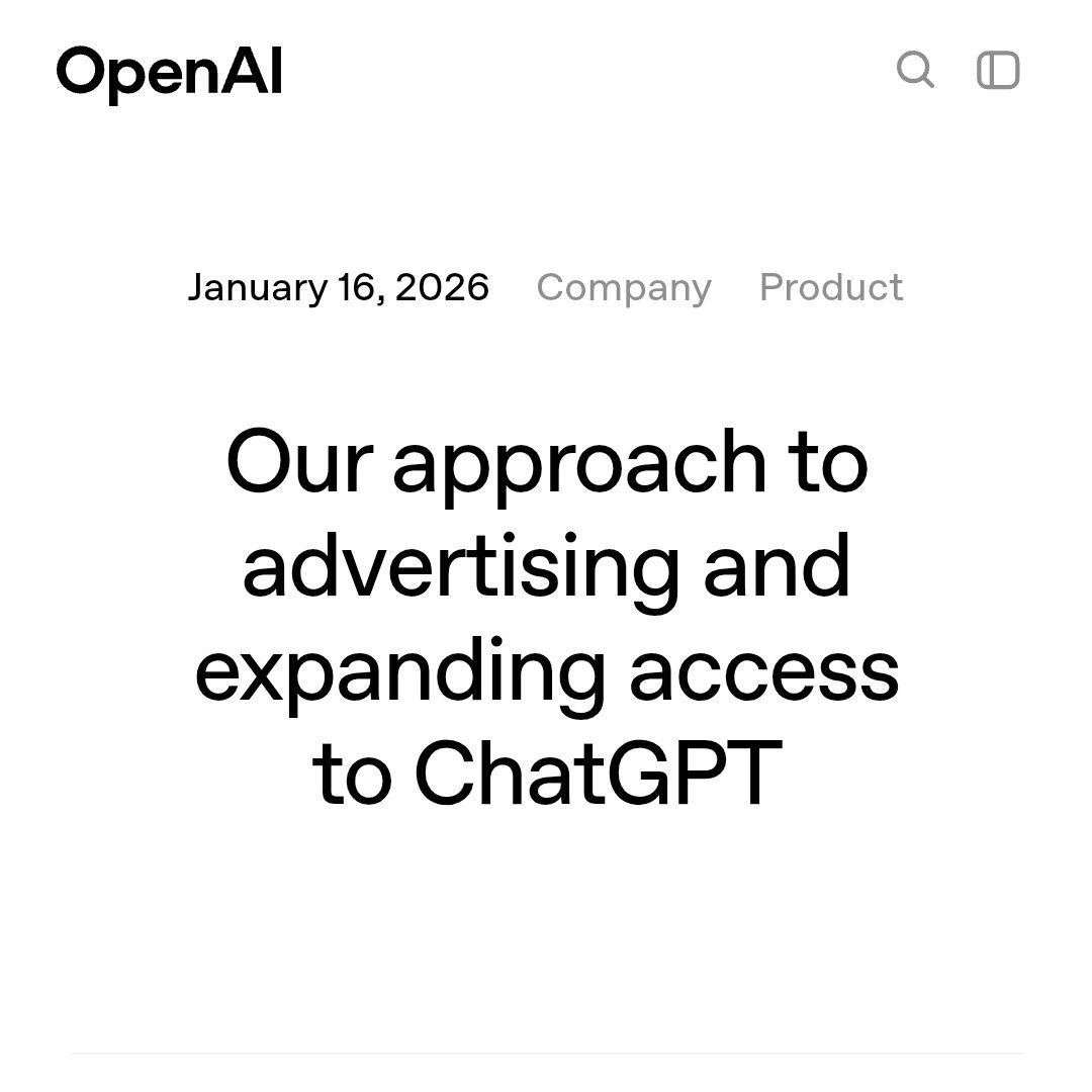 Рекламу в ChatGPT начнут тестировать в ближайшие недели Пока только в США для бесплатных пользователей и подписчиков с тарифом Go Обещают что реклама будет ненавязчивой и четко маркированной