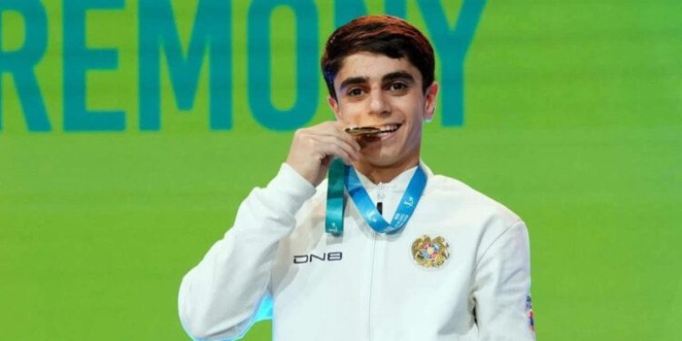 Армянский гимнаст увековечил свое имя в истории новым элементом Чемпион Европы победитель молодежного чемпионата мира Гамлет Манукян на проходящем в Париже турнире по спортивной гимнастике World Challenge Cup выполнил на снаряде новый элемент который уже официально будет носить его фамилию Манукян Именные элементы среди армянских гимнастов имеют Грант Шагинян конь махи Альберт Азарян кольца Артур Акопян опорный прыжок Ваагн Степанян конь махи Ваагн Давтян кольца Ури Гебешян разновысокие брусья Артур Давтян конь махи