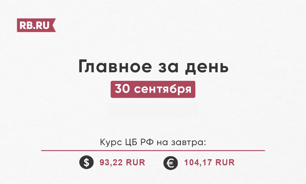 Главные новости понедельника, 30 сентября    Снижение нефтегазового бюджета и 13,5 трлн рублей на оборону: в Госдуму внесли проект федбюджета на 2025–2027 годы. RB. RU привел главные цифры из документа.    Правообладателям разрешили не раскрывать свои данные в реестрах Роспатента. Мера будет действовать до конца 2025 года и поможет защитить заявителей от санкций.    Российская нефтесервисная компания ML One привлекла 50 млн рублей инвестиций. В компанию вложились венчурный фонд Москвы с партнером.    Стартап NFCkey выпускника Московского Политеха привлек 20 млн рублей. Компания создает «умные» дверные замки с технологией NFC.    SportTech-стартап YouChip привлек 12 млн рублей от бизнес-ангела Ильи Галаева. Деньги направят на доработку продукта и подготовку к выходу на рынок.  Со всеми событиями за день можно ознакомиться здесь.    #итогидня