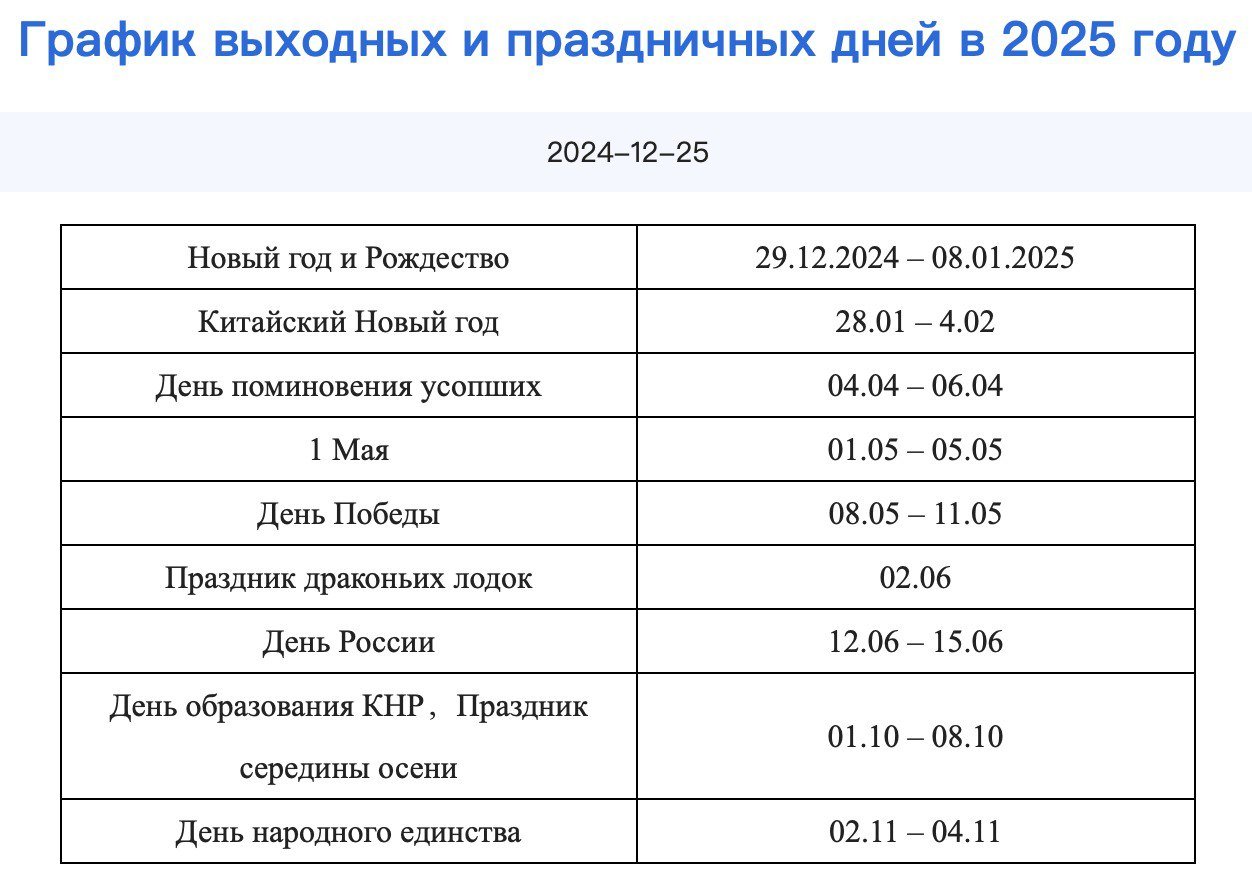 Планирующим поездку в Китай: с 28 января по 4 февраля будут длительные праздники, и визовый центр КНР будет закрыт.   Подача заявлений на визу и их обработка будут приостановлены. Также возможны задержки в выдаче паспортов. 28 января,  вторник, остаётся всего две рабочие недели до праздников.