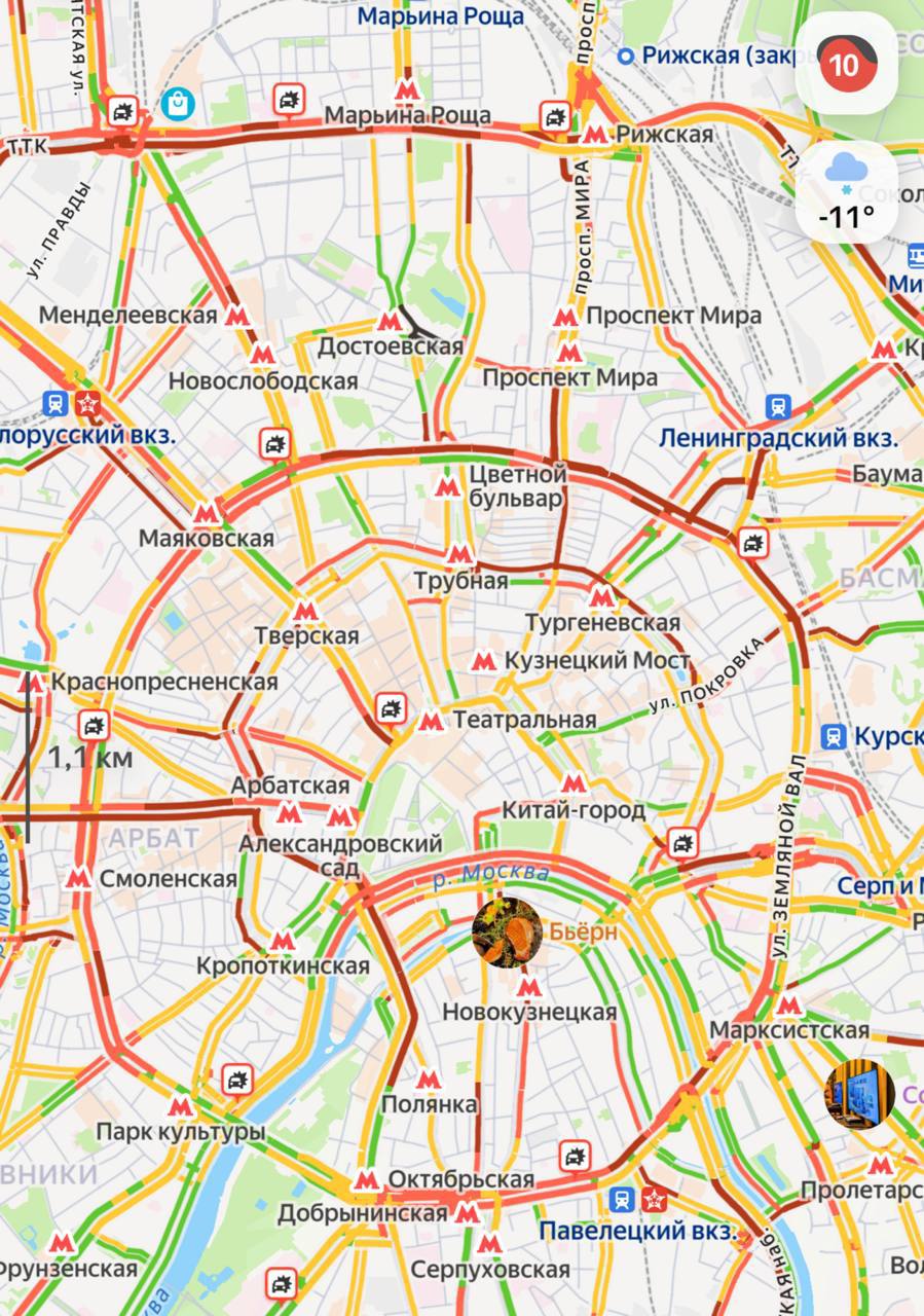 Москва встала в 10 балльных пробках investingcorp