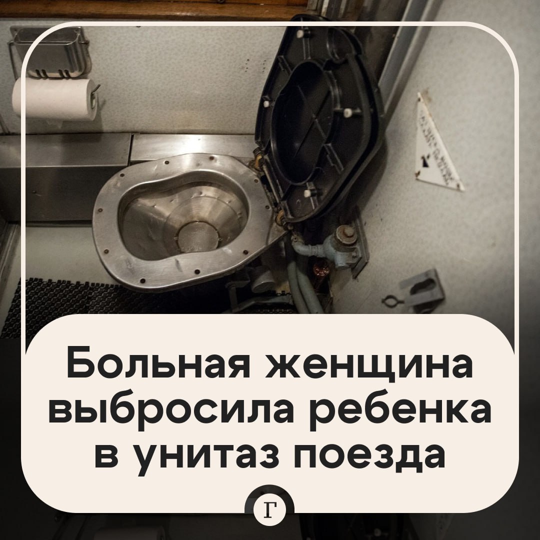 Невменяемая женщина родила ребенка в поезде и смыла его в унитаз.  Все случилось на участке пути «Караганда – Сортировочная – Сарыбель». Пассажирка почувствовала схватки и побежала в туалет, где и появился на свет младенец.   Затем мать выкинула новорожденного в сток, после чего он упал на пути и получил серьезные травмы. Спасти ребенка не смогли.  Выяснилось, что женщина страдает психическим заболеванием, а после родов у нее произошло обострение. Суд признал ее невменяемой и назначил принудительное лечение.    Подписывайтесь на «Газету.Ru»