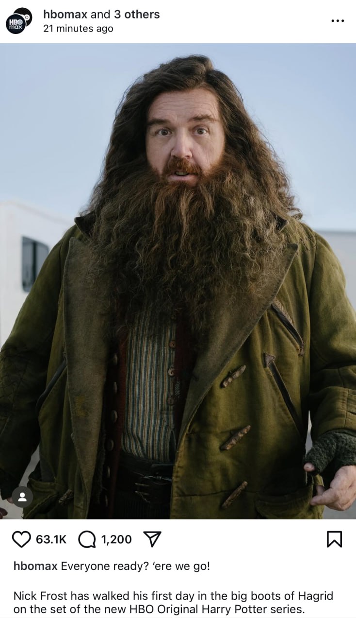  Новый Хагрид набирает обороты В сериале от HBO роль добродушного лесничего исполнит Ник Фрост. Премьеру ожидаем в 2027 году, когда на экраны выйдет обновленный облик всеми любимого персонажа. ———————————————— - Канал про тренды из мира IT, технологий, нейросетей и бизнеса.