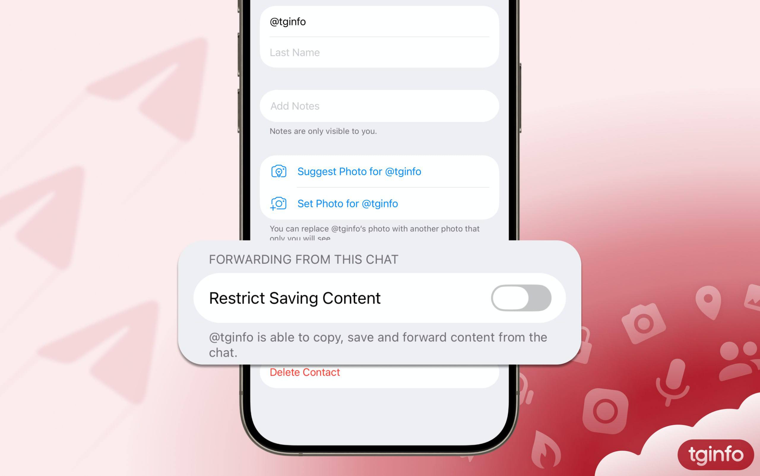 В бета версии Telegram появилась функция запрета копирования и пересылки сообщений из личных чатов Как будет работать Включить нововведение можно будет в настройках контакта по кнопке Изменить Запретить копирование В этой же сборке обнаружили опцию анализа дат в сообщениях и создания напоминаний www iphones ru 1360271 новости iphonesru