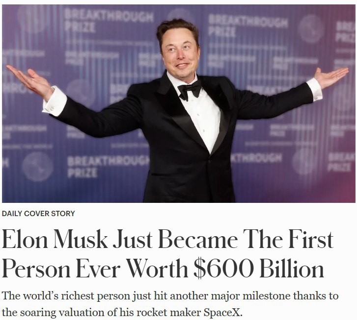 Илон Маск стал первым человеком в истории чье состояние оценивается в 600 млрд Forbes smartlab news i 173293