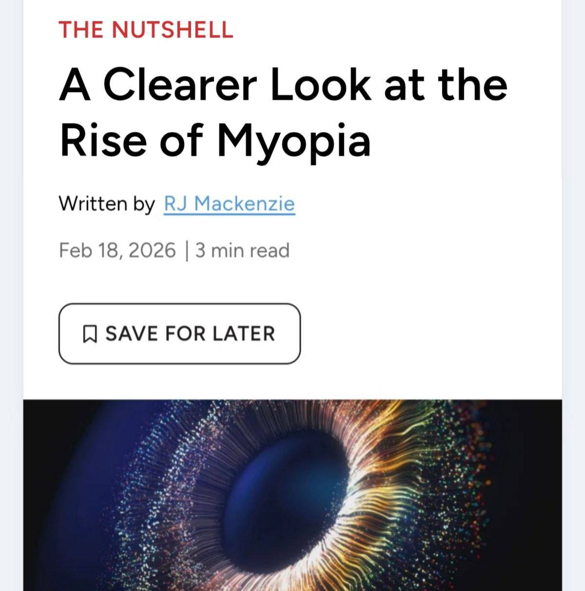 К 2050 году мир может накрыть настоящая эпидемия близорукости Одна из причин мода на атмосферный полумрак гирлянды и лампы вместо нормального верхнего света заставляют глаза напрягаться а залипание в телефоне при таком освещении только усугубляет ситуацию Врачи советуют включать полноценный свет чаще бывать на солнце и держать смартфон подальше от лица НАШИ РЕСУРСЫ Telegram Tik tok YouTube RUTUBE MAX