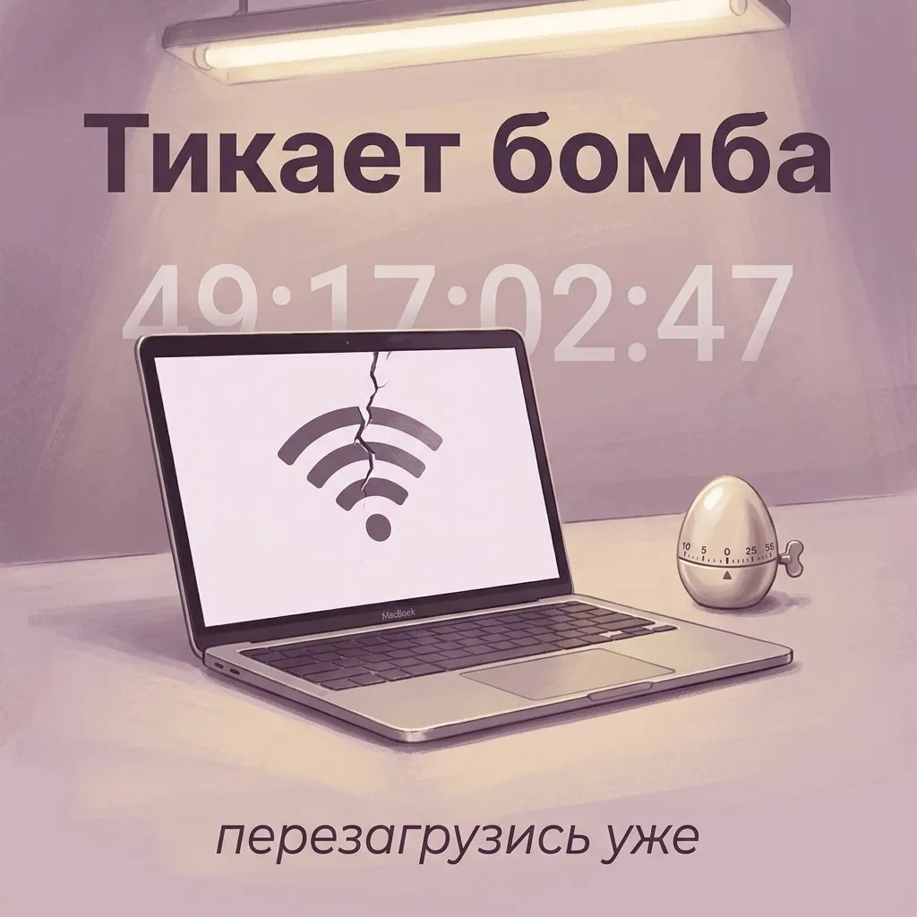 У маков нашли забавный баг из за которого они теряют интернет ровно каждые 49 дней 17 часов 2 минуты и 47 секунд Проблема в том как macOS считает время работы внутренний счётчик переполняется и ломает все сетевые подключения Баг затрагивает вообще все маки от нового MacBook Neo до Mac Studio Лечение максимально простое перезагружать мак хотя бы раз в полтора месяца Правда большинство людей и так это делают так что заметят баг в основном те у кого мак работает как сервер без перезагрузок месяцами