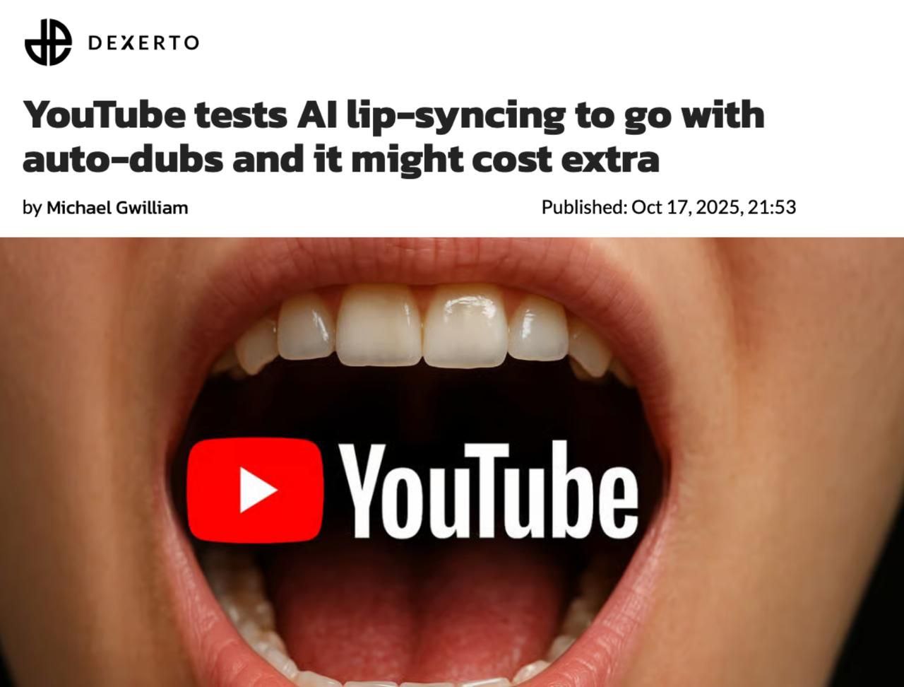 YouTube тестирует нейро перевод видео с движением губ нейросеть подгоняет артикуляцию под нужный язык И русский тоже будет Но есть нюанс за фичу попросят денег Пока неясно с кого с авторов или зрителей concertzaal