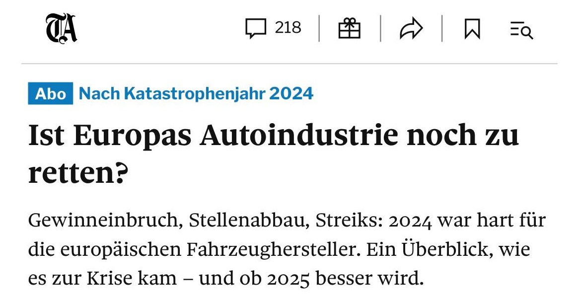 500 000 рабочих мест потеряет экономика Германии, — Tages-Anzeiger   Германия в ближайшие 10 лет потеряет до 500 тыс. рабочих мест в автомобильной и смежных с ней отраслях из-за кризиса, — констатировал главный экономист компании Bantleon Даниэль Хартманн   40% добавленной стоимости потеряет германский автопром в течение 10 лет. В долгосрочной перспективе остановить падение автомобильной промышленности ФРГ не удастся  «КРИСТАЛЛ РОСТА» ранее информировал о том, что по мнению Bloomberg дни Германии как промышленной сверхдержавы подходят к концу