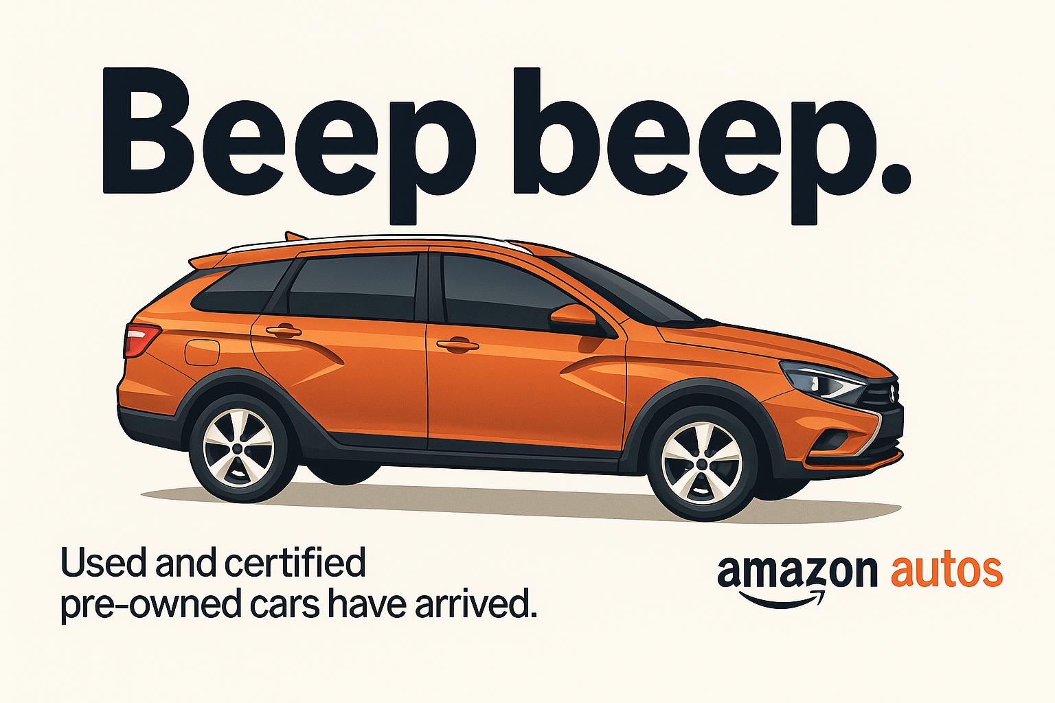 Lada Vesta засветилась в рекламе Amazon Крупнейший в мире маркетплейс запустил сервис по продаже авто с пробегом. Lada в США не продается, просто кто-то из дизайнеров нашел в стоках бесплатную картинку. Подарок пиарщикам «АвтоВАЗа». Автовоз
